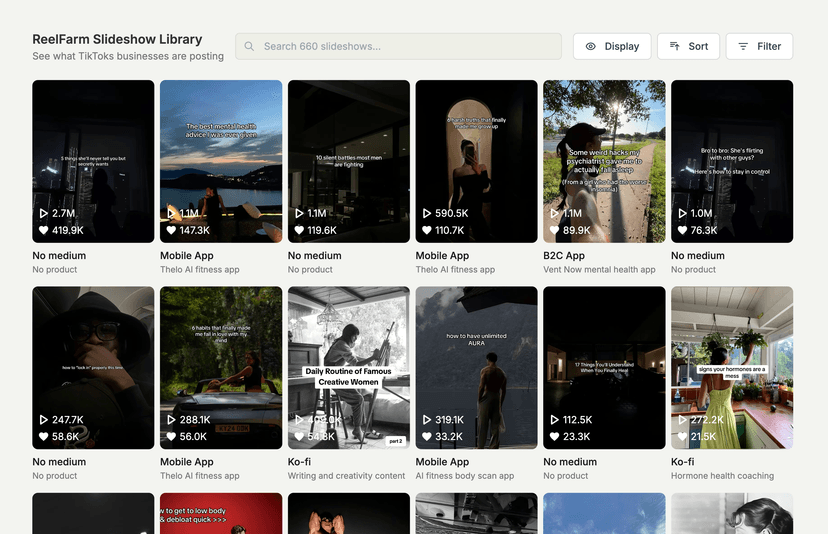 ReelFarm scheduling and publishing interface