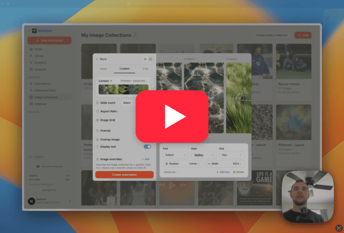 Walkthrough: TikTok slideshow automations in ReelFarm